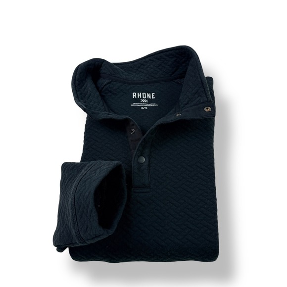 RHONE Other - RHONE Mens Quilted 1/4 Snap Neck Pullover Sweatshirt Black Size XL
